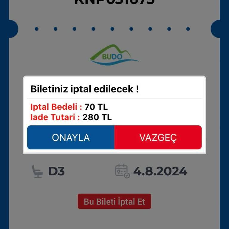 BURULAŞ Bilet İade Ücreti