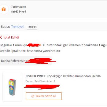 Trendyol Satıcılı Ürünlerin İptal Edilmesi Hk.