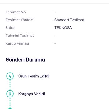 Teknosa Ürün Teslimat Problemi!