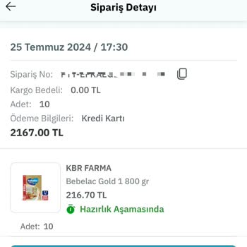 Kbr Farma 20 Kutu Bebek Mamasını İptal Etmemi Söylüyor