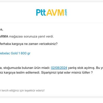Kbr Farma 20 Kutu Bebek Mamasını İptal Etmemi Söylüyor