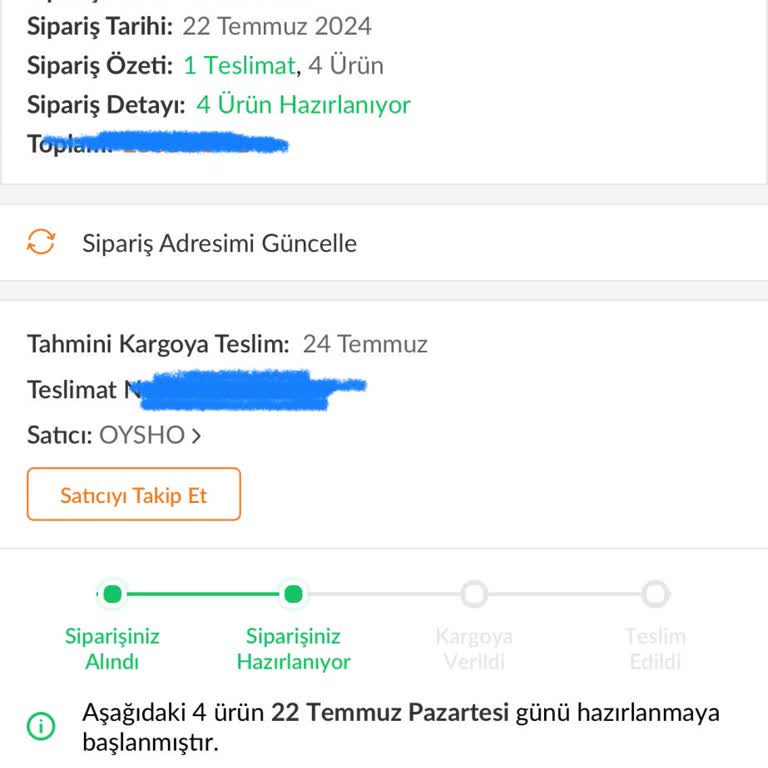 Trendyol Oysho Siparişim 10 Gündür Kargoya Verilmedi!