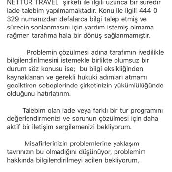 Touristica İademi Vermiyor. Telefonlara Dönüş Sağlamıyor.