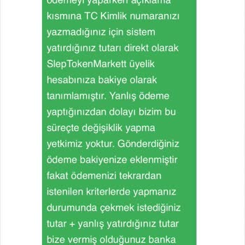 Sleptokenmarket Ödeme Yapılmayan Coin İşlemi: Mağduriyetim Giderilsin