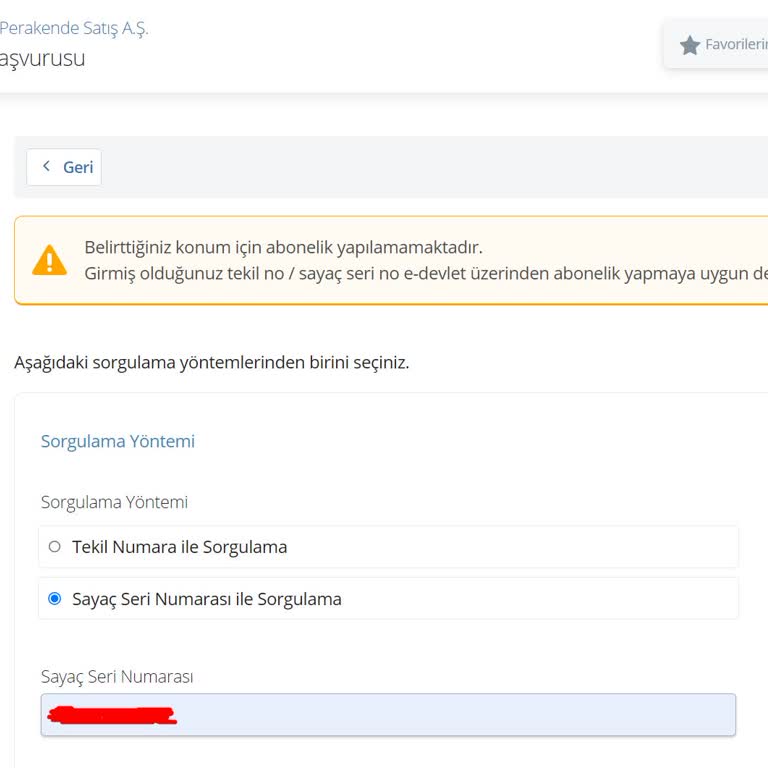 Enerjisa Başkent Elektrik Perakende E-devlet Üzerinden Abonelik Yapamama Sorunu
