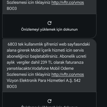 Vodafone Hattıma Yansıtılan Ücret