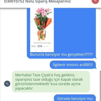 Taze Çiçek Ve İlgisiz Müşteri Hizmetleri