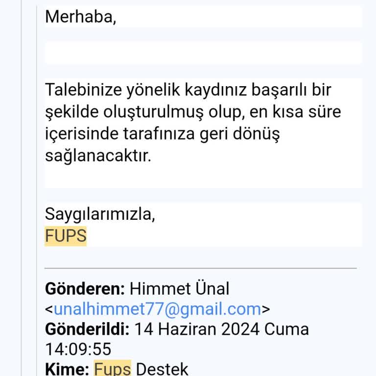 Fups İki Aydır GSM Numaramı Güncellemiyor
