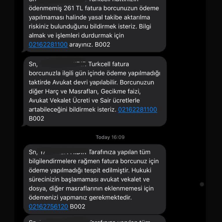 Turkcell Recom Alacak Sürekli Arıyor Ve Mesaj Atıyor