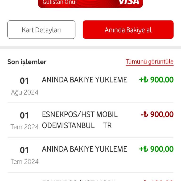 Vodafone Anında Bakiye Sorunu