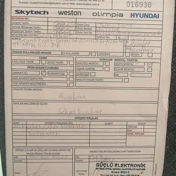 Skytech Televizyon Panel Arızası Ve Geciken Servis Hizmeti