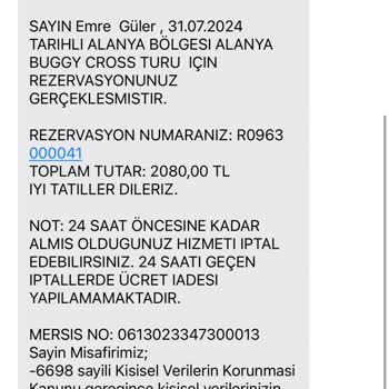 ETS Tur Aktivite Ücret Eşitsizliği