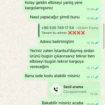 Ahlem Eşarp Butik Yanlış Adrese Gönderim Ve Kötü Müşteri Hizmeti
