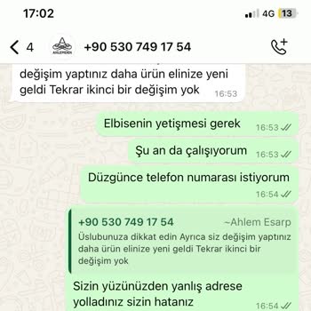 Ahlem Eşarp Butik Yanlış Adrese Gönderim Ve Kötü Müşteri Hizmeti