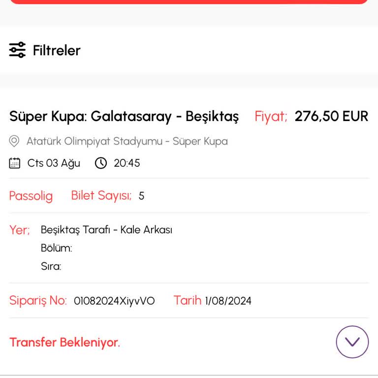 Biletalsat.com Süper Kupa Maç