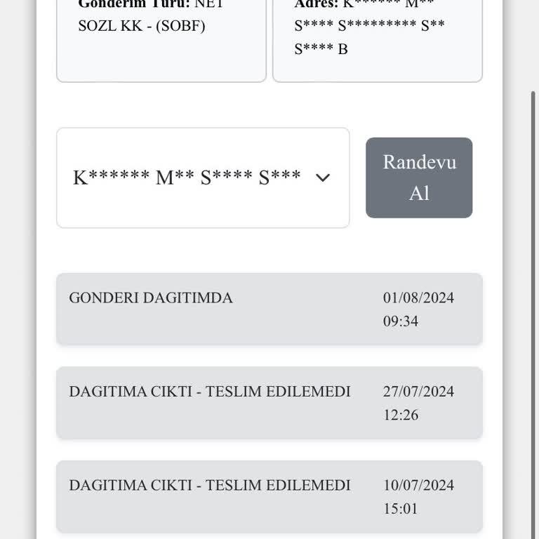 Kuryenet Kartımı Adrese Getirmiyor