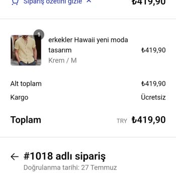 Crbist.com Sitesinden Verilen Sipariş