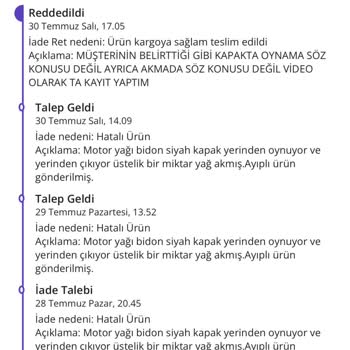 N11 Motor Yağı Siparişi Sonrası Yaşadığım Mağduriyet