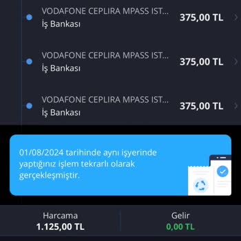 Vodafone Para İadesi Verilmemesi
