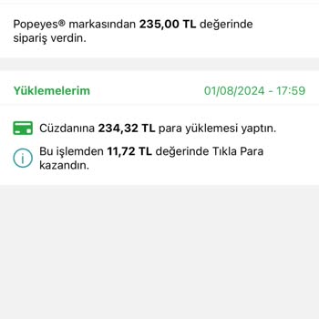 Tıkla Gelsin Parayı Çekip Sipariş Oluşturulmadı