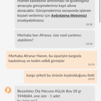 Trendyol Ürün Kaybolan Ürün İademi Sağlamıyor.