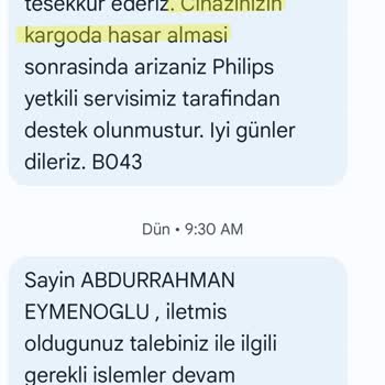 PHILIPS Ev Aletleri Philips Türkiye Müşterinin Mağduriyetini Gidermemeye Çabasındadır. Müşteri