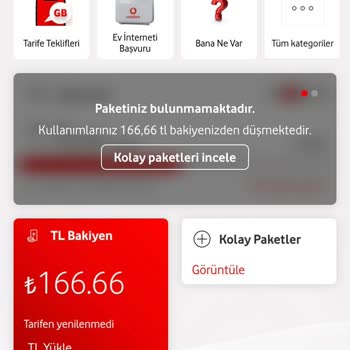 Vodafone Kolay Paket Ücreti Çekildiği Halde Paket Hattıma Tanımlanmadı