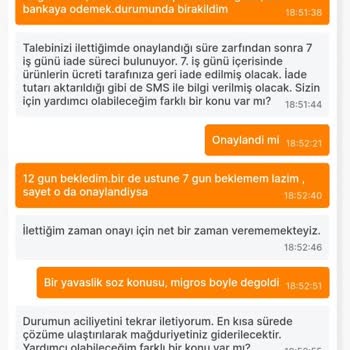 Migros Ekstra_12 Gündür Sonuçlanmayan İade Süreci