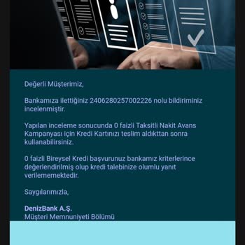 Denizbank Verdi Sözleri Tutmuyor.