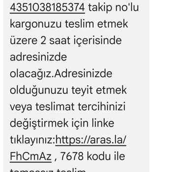 Aras Kargo Siparişimi Teslim Etmedi.