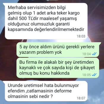Ümit Bisiklet İn Ürünün Arkasında Durmayıp Ücret Talep Etmesi.