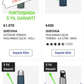 Decathlon Türkiye Vatandaşına 2. Sınıf Muamelesi Quechua Termos Garanti