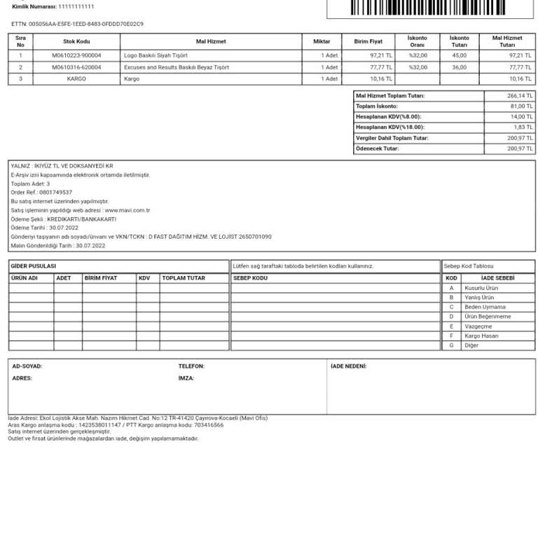 Mavi Garantisi Devam Eden Ürünü Analize Göndermedi