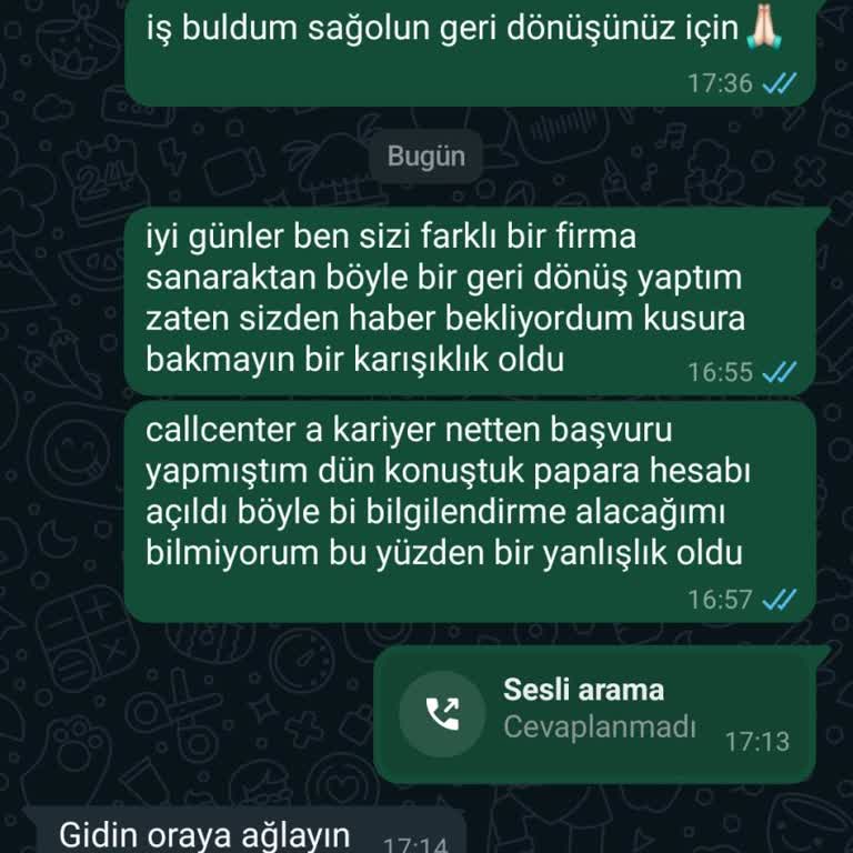Concentrix-call  Center adı kullanılarak tarafıma yazılan mesajda Üslup Sorunu