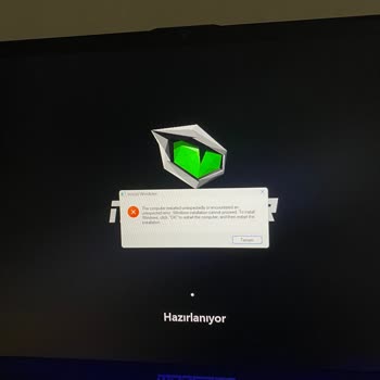 Monster Notebook Bilgisayarım Sürekli Hata Veriyor Ve Açılmıyor!