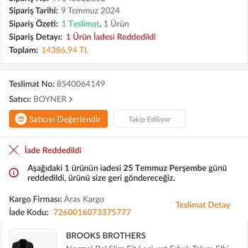 Trendyol Kullanmadığım Ürünü Kabul Etmiyor