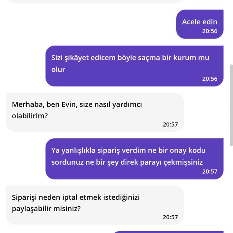 Getir Bilerek Siparişimi İptal Etmedi