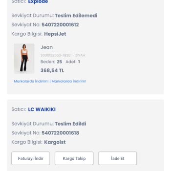 LCW Şubeye Teslim Kargom Kayıp, Yok