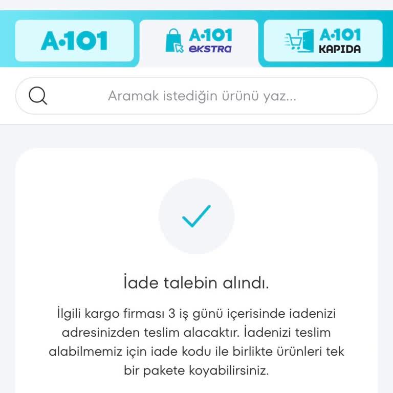 İade Talebi Adres Değişikliği (A101)