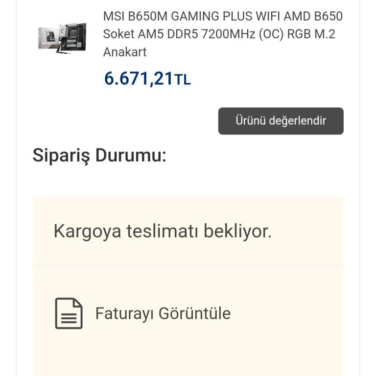 Vatan Bilgisayar Siparişim Kargoya Verilmedi