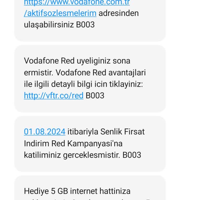 İznim Dışında Tarife Değişikliği Yapılmış Vodafone