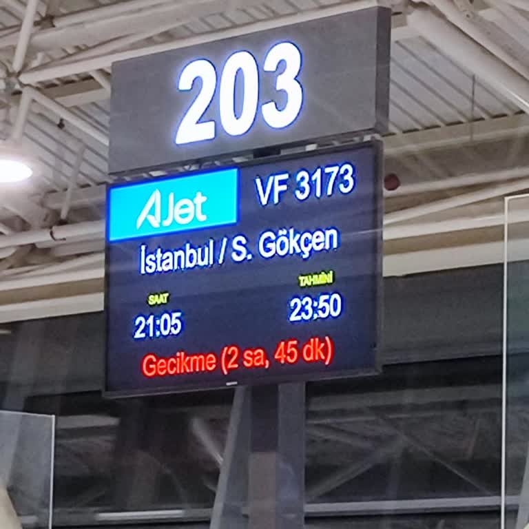 Kayseri Havaalanı Ajet Firmasi 2 Saat 45 Dakika Rötar Yaptı