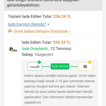 Trendyol İade Edilmeyen Para