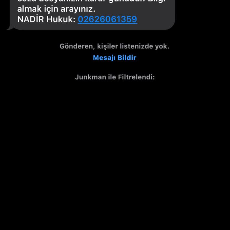 Nadir Hukuk (SMS) Mesaj Atmaktan Şikayetçiyim