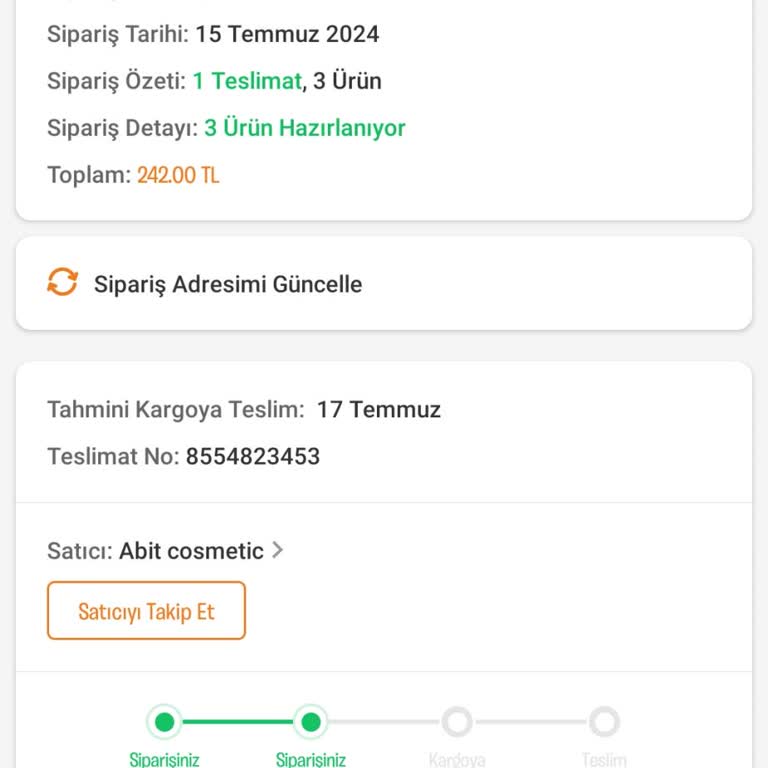 Trendyol'dan Gelemeyen Ürün