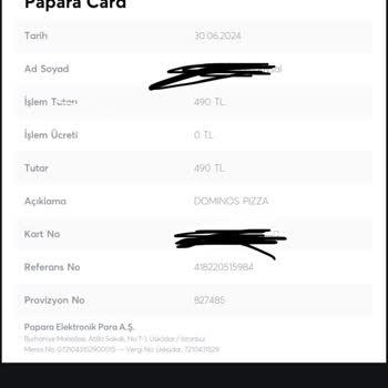 Domino's Paramı 1 Ay Geçmesine Rağmen İade Etmiyor