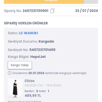 LCW 23.07.2024'de Vermiş Olduğum Sipariş Halen Teslim Edilemedi