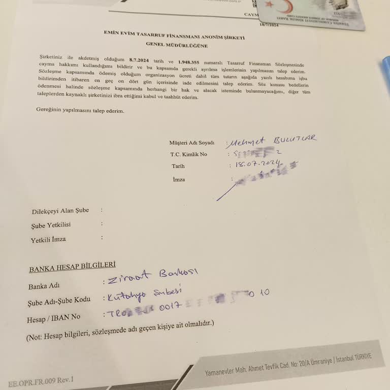 Eminevim Cayma Hakkımdan Kaynaklı Ücret İadesi