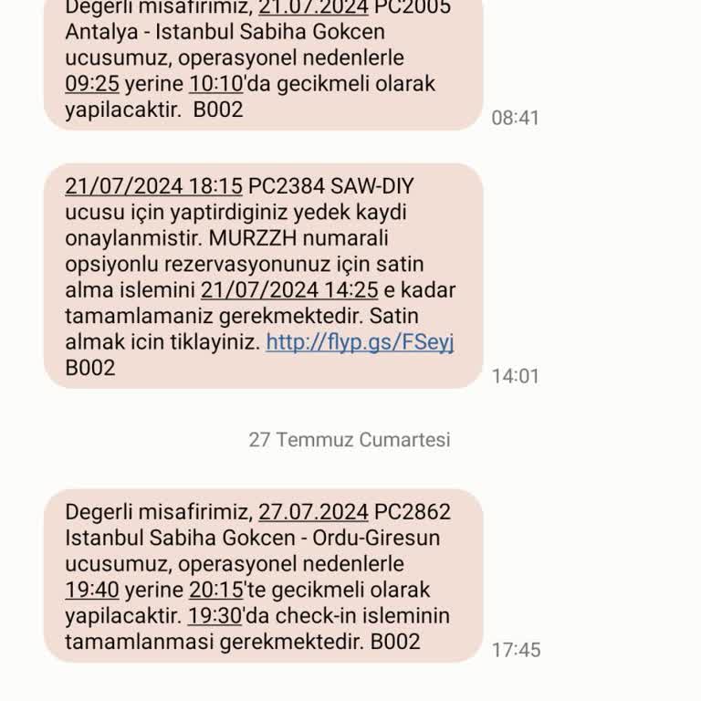 Pegasus Uçak Gecikmeleri Oluyor