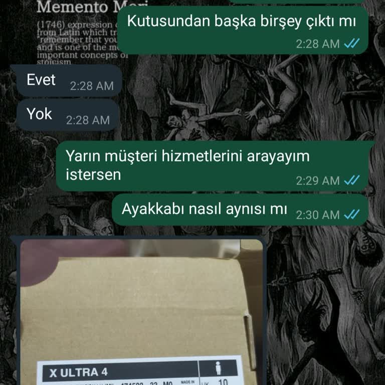 Manta Outdoor Ayakkabı Etiketsiz Geldi